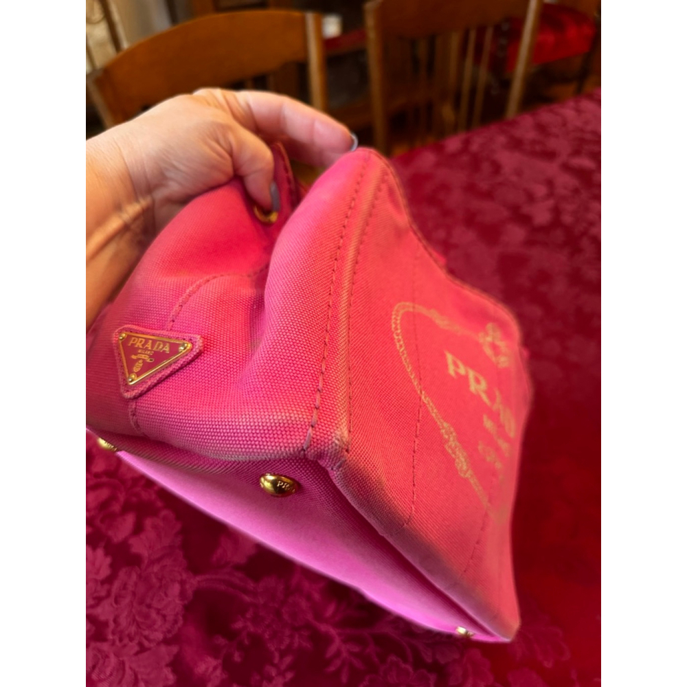 Prada Pink Canvas Canapa Small Tote Bag - Picture 7 of 15